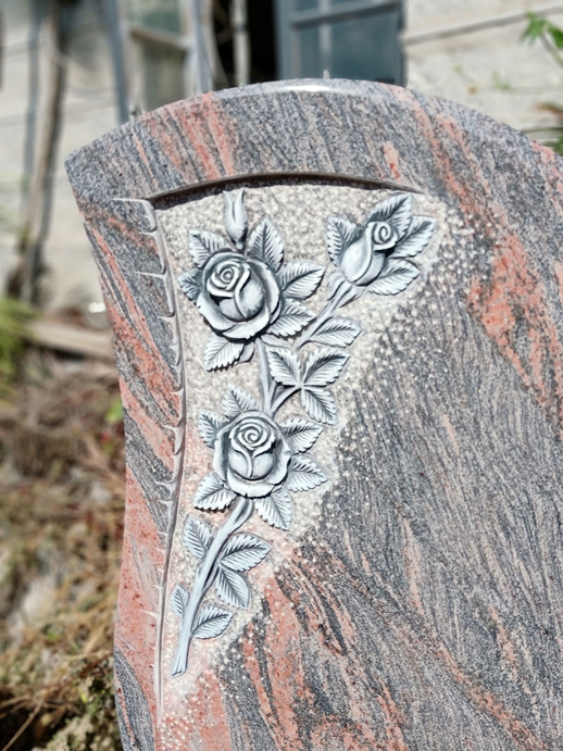 carved rose headstones